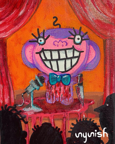 "Captive Audience" acrylic on canvas. 2023