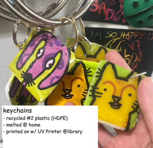 Handmade recycled keychains!